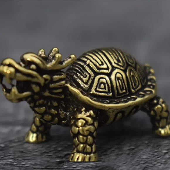 Miniature Brass Dragon Turtle - Assorted Information Below - Meaning & History - Picture 5 of 6